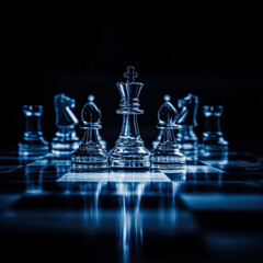 Strategic leadership concept chessboard