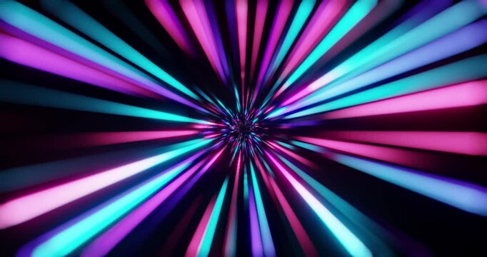 Abstract neon beams of light creating a futuristic sense of speed, movement, and energy.