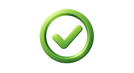 Green checkmark icon isolated on transparent background