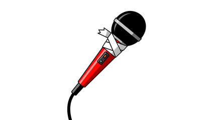 A red and white marker pen isolated on transparent background