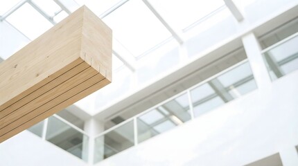 Obraz premium Modern Wood Beam and Skylight Architecture