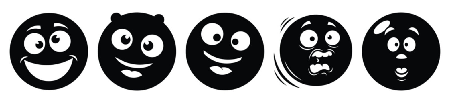 Silhouette of funny bouncing ball vector icon set. Funny silhouette design vector stock illustration