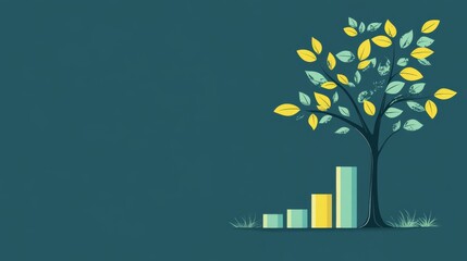 Transformative bar chart growth visualization business analysis graphic design digital environment aesthetic viewpoint