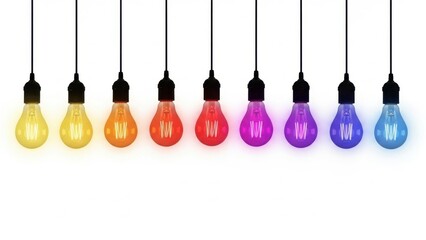 A spectrum of illuminated bulbs