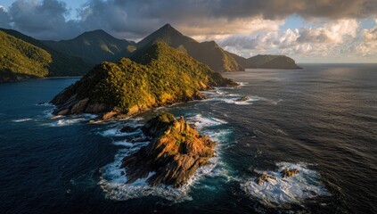 Coastal islands, dramatic light