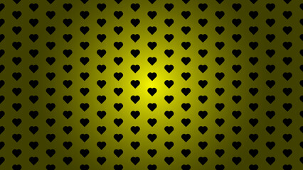 Yellow Gradient Background with Black Heart Pattern