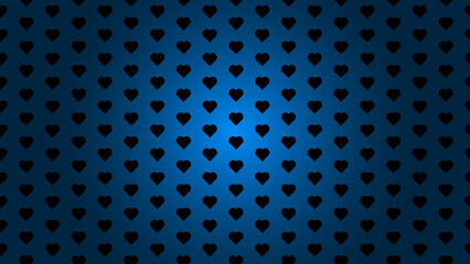 Blue Gradient Background with Black Heart Pattern
