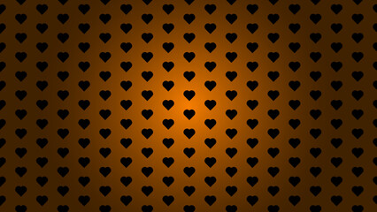 Orange Gradient Background with Black Heart Pattern
