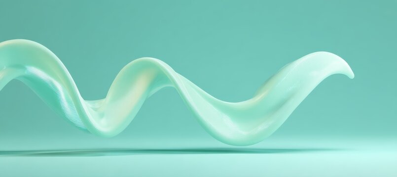 mint ribbon gift with dot detail and text placement space