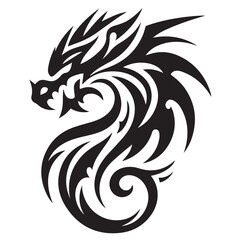 Fototapeta premium Dragon silhouette vector 