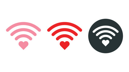 Valentine day wifi heart icon love signal