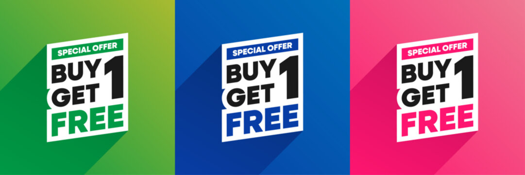 Buy One Get One Free Sale Banner Set With Color Variations