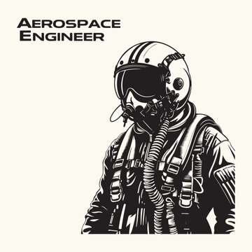 Aerospace Engineer silhouette vector illustration 