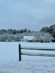bench in the snow