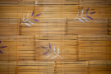 wooden background with bamboo