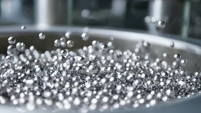 Closeup of silver nanoparticles interacting with industrial wastewater enhancing contaminant breakdown in a hightech nanotech treatment facility.