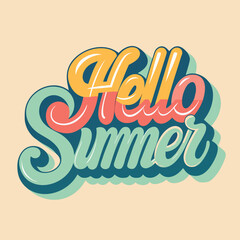 Hello Summer Creative Lettering Artwork