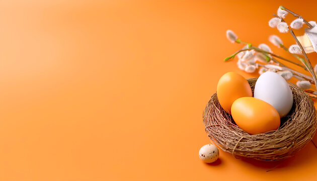 Osterdekoration in Orange 