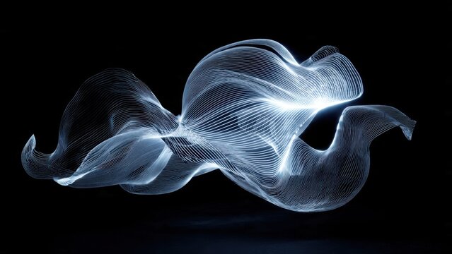 Abstract Light Painting on Black Background