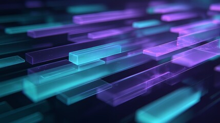 Layered translucent rectangles create a network scene with bright colors and modern design elements