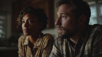 Obraz premium Intense portrait of thoughtful couple