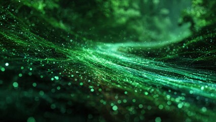 Luminous green abstract background