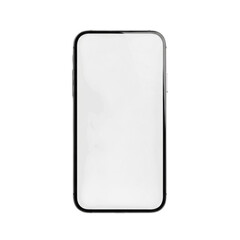 Sleek modern smartphone device with blank screen ready for content creation and display transparent background