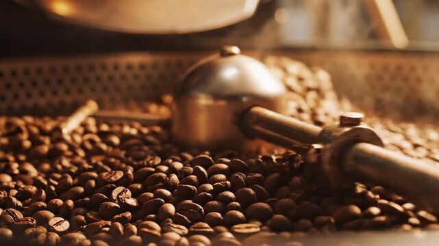 Coffee Beans Roasting in Machine