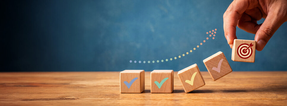 Business Growth and Sales Target Achievement with Checkboxes and Target Block