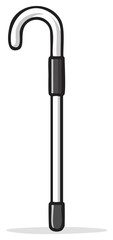 Obraz premium Cartoon Style Cane for Mobility Assistance Walking Stick Single Object Illustration