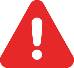 Warning sign with exclamation mark inside red triangle