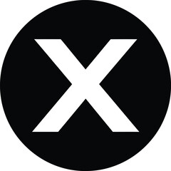 Obraz premium Black circle with white cross symbol