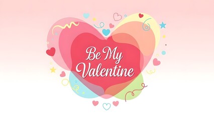 Colorful heart design with text for Valentine's Day celebration  