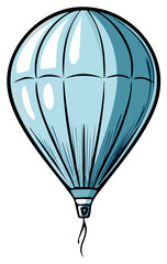 Fototapeta premium Light Blue Hot Air Balloon with Detailed Panels Floating Freely in the Sky
