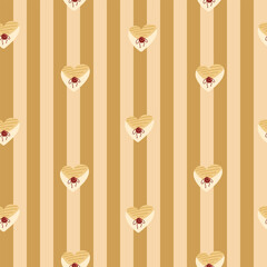 Vector drawing, flesh, coffee hearts