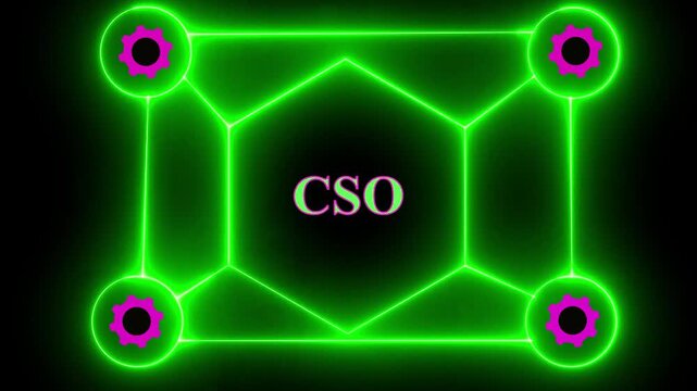 Business, Technology, Internet and network concept. CSO. CSO Leads Cybersecurity And Business Strategy. Innovation And Teamwork Drive Startup Growth.