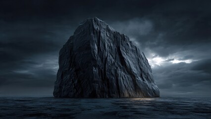 Dramatic Rock Formation in the Sea