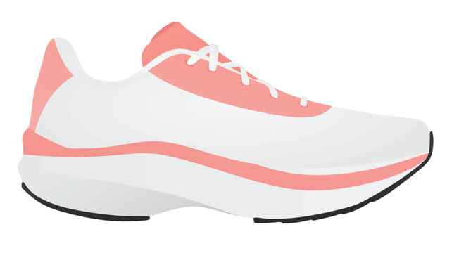 Pink canvas sneaker. vector illustration
