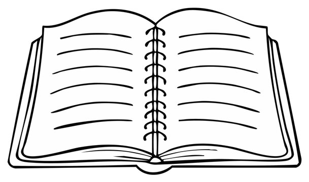 Open Spiral Bound Notebook With Blank Lined Pages And Hardcovers