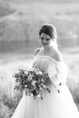 girl are walking in the green hills