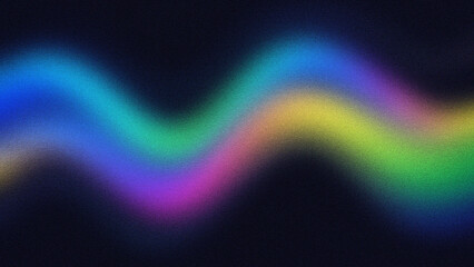 Abstract Rainbow Wave Gradient Overlay on Dark Background