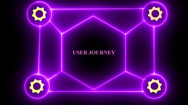 Radiant pathway setting with an illuminated customer journey map representing user experience design, customer insights, digital strategy, marketing optimization, consumer behavior, brand engagement
