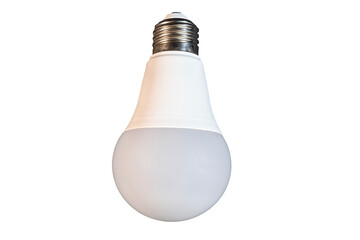 Modern LED light bulb with frosted globe and metal base