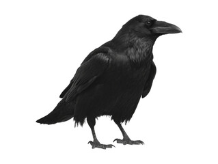 Obraz premium Crow bird standing cutout on transparent background