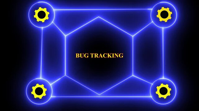Futuristic BUG Tracking Optimization Dashboard Interface Technology, Internet and network concept, Tech Performance Panel , Digital Data Analytics HUD.