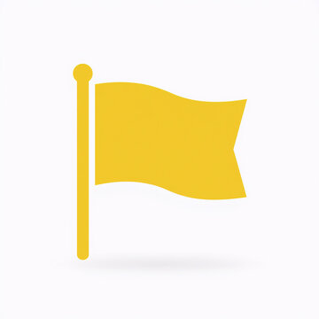 A flat design featuring a simple, yellow flag icon