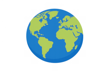 Earth globe vector icon representing global communication, travel, ecology, and international connection concepts