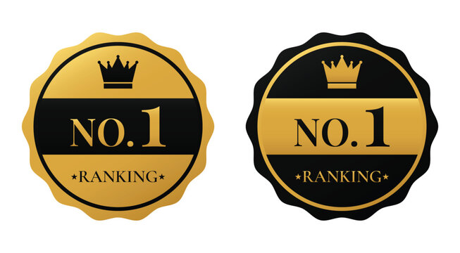 Premium gold and black seal badges for no1 ranking award
