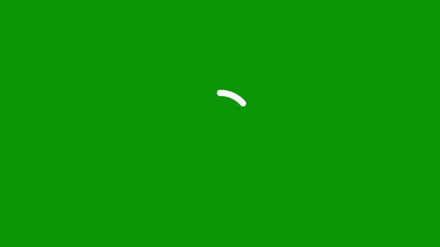 Modern Circular Loading Animation in 4K, Elegant White Line Art Progress Spinner on Green, High Quality UI Element for Software Updates, Game Data Loading, and Digital Interfaces