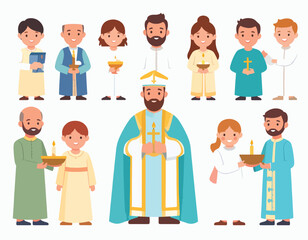 Fototapeta premium Diverse Group of People Celebrating Religious Ceremony with Candles